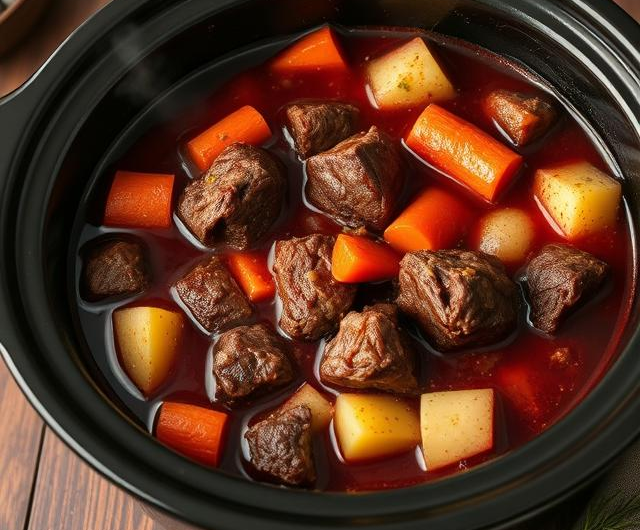 🍷 Slow Cooker Red Wine Beef Stew
