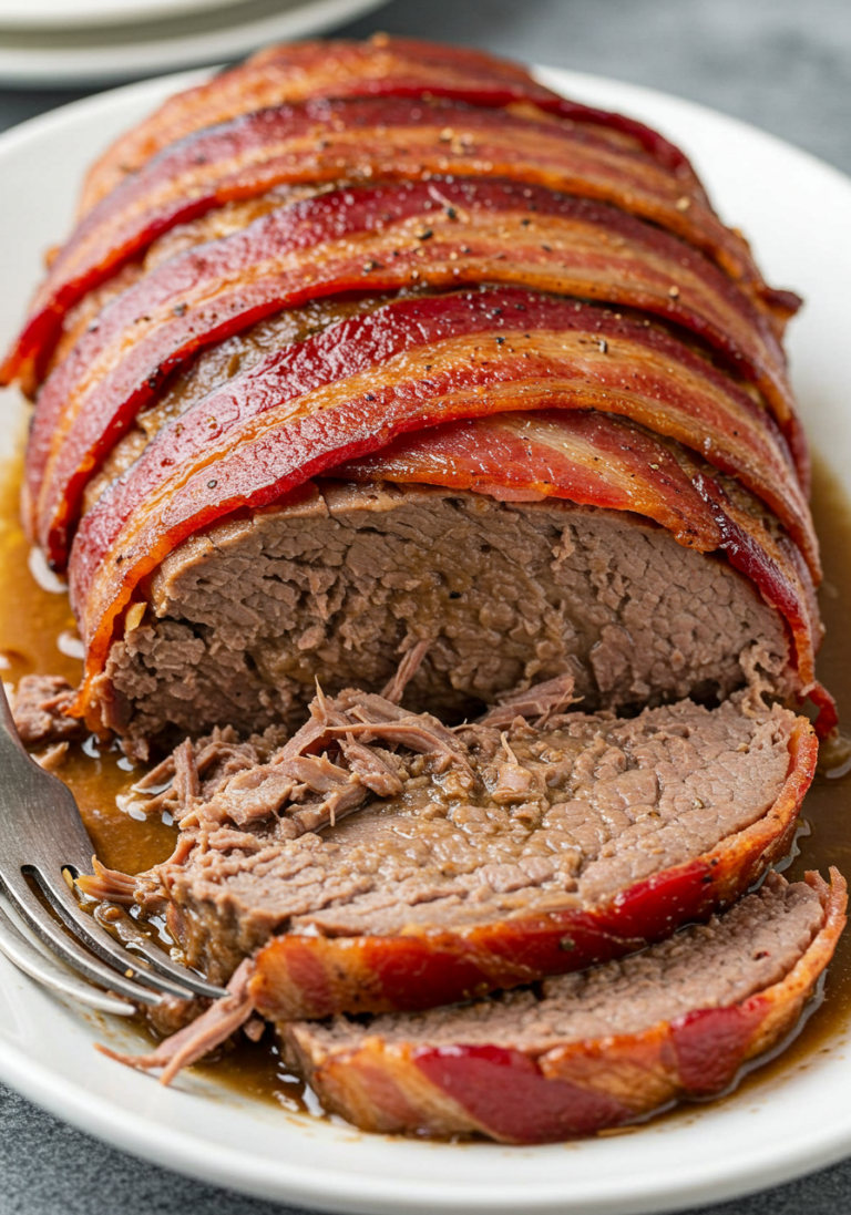 Slow Cooker Bacon-Wrapped Pot Roast – Because everything’s better with bacon.