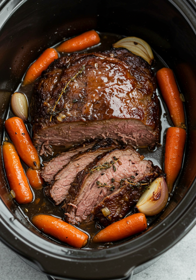 Slow Cooker Sweet and Tangy Pot Roast – The best of both worlds.