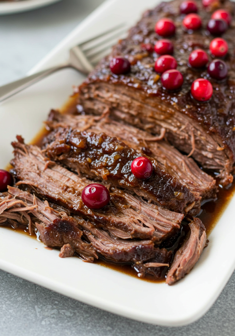 Slow Cooker Cranberry Balsamic Pot Roast – A holiday-worthy dish.
