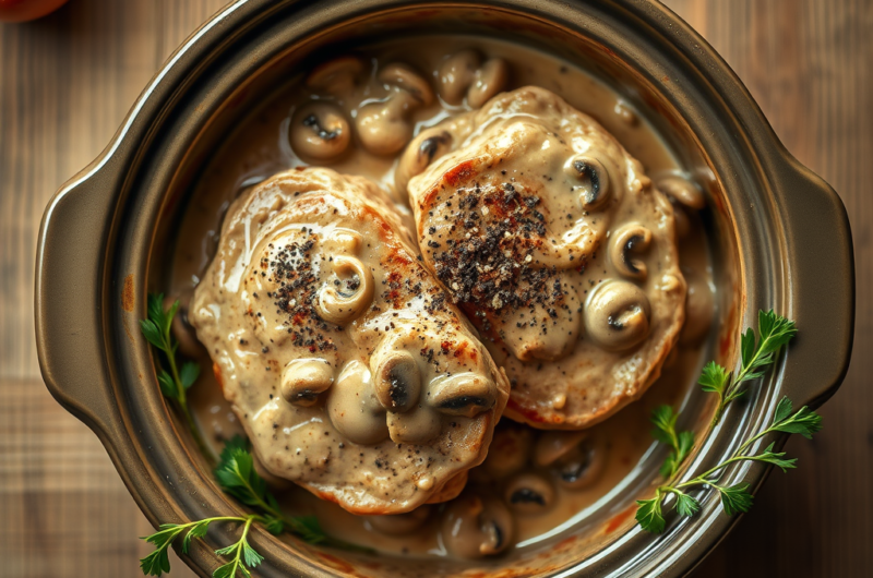 Slow Cooker Smothered Pork Chops