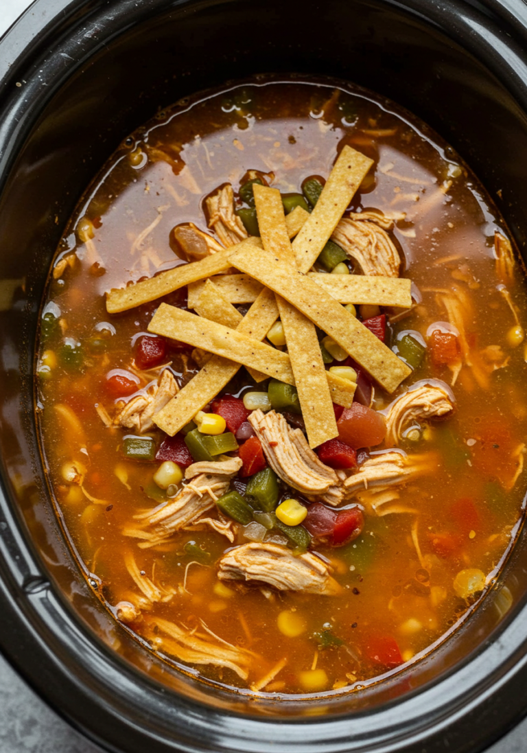 Slow Cooker Chicken Tortilla Soup
