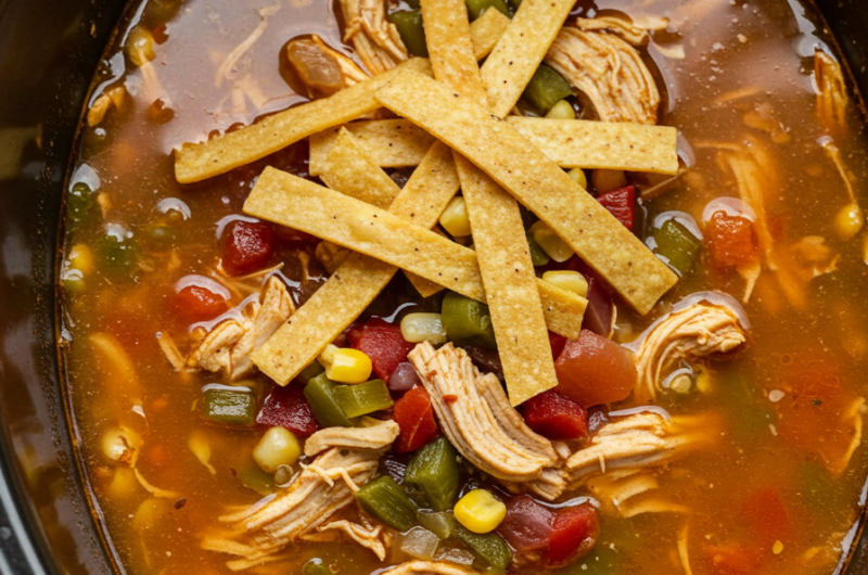Slow Cooker Chicken Tortilla Soup