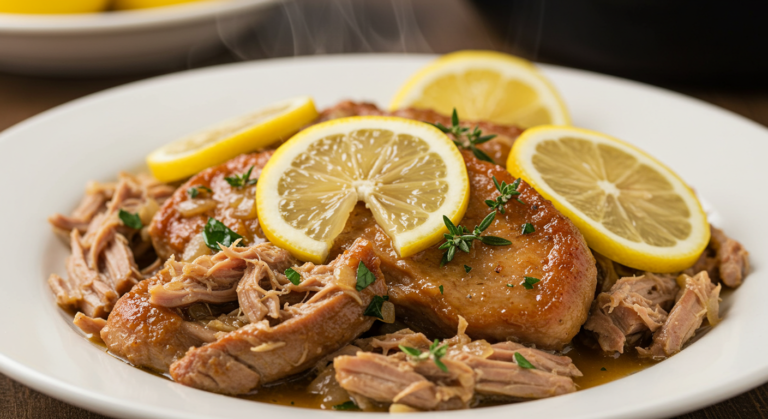 Slow Cooker Lemon Herb Pork Chops