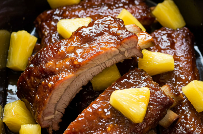 Brown Sugar & Pineapple Ribs - Slow Cooker